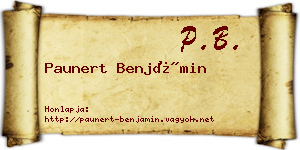 Paunert Benjámin névjegykártya